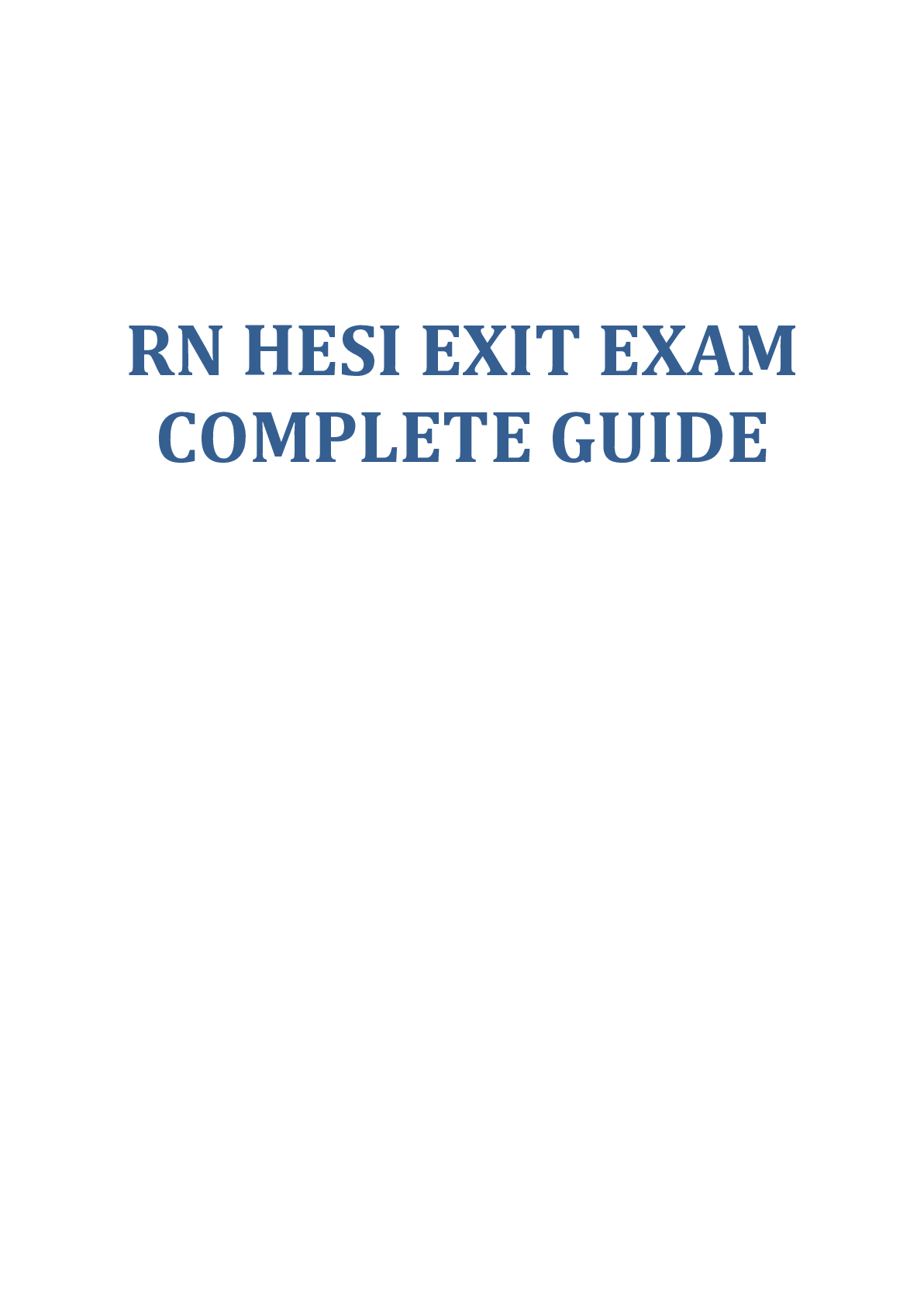 Preview image of RN HESI EXIT EXAM LATEST COMPLETE GUIDE SOLUTION RATED A+ document